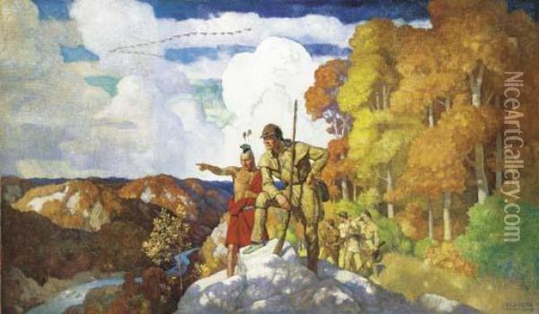 New Trails Oil Painting - Newell Convers Wyeth