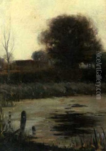 Backwater Oil Painting - Edmund Aubrey Hunt