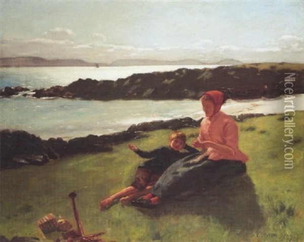 By The Shore Oil Painting - Patrick William Adam