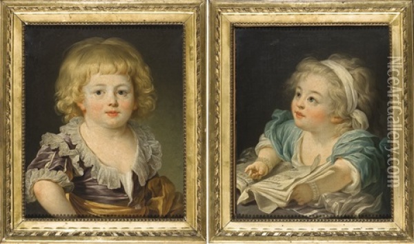 Ritratti Di Un Fanciullo E Di Una Bambina (pair) Oil Painting - Jean Baptiste Greuze