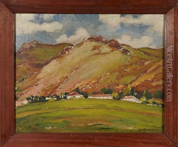 Montagnes Et Vallees Basques (2 Works) Oil Painting - Henri Godbarge