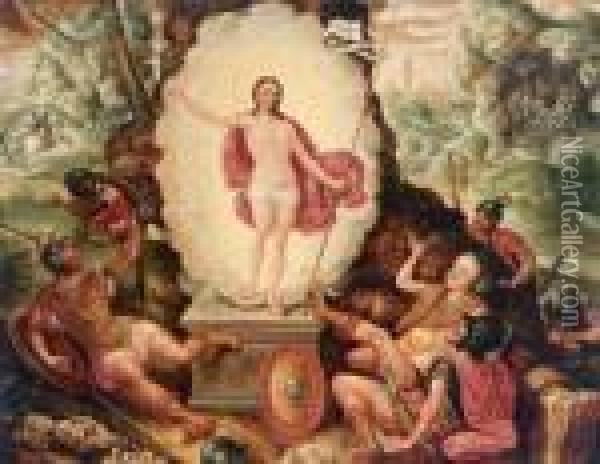 La Resurrezione Di Cristo Oil Painting - Hendrick De Clerck