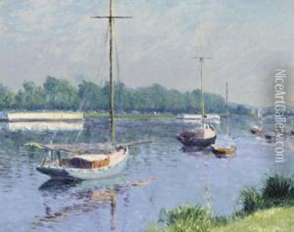 Le Bassin D'argenteuil Oil Painting - Gustave Caillebotte