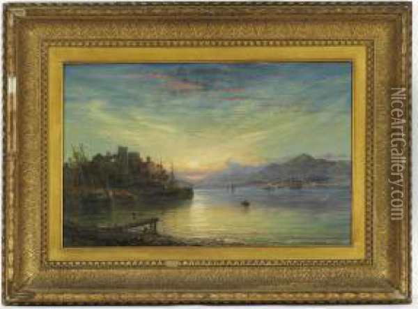 Sunset, Carlingford, East Coast Of Ireland Oil Painting - James Richard Marquis