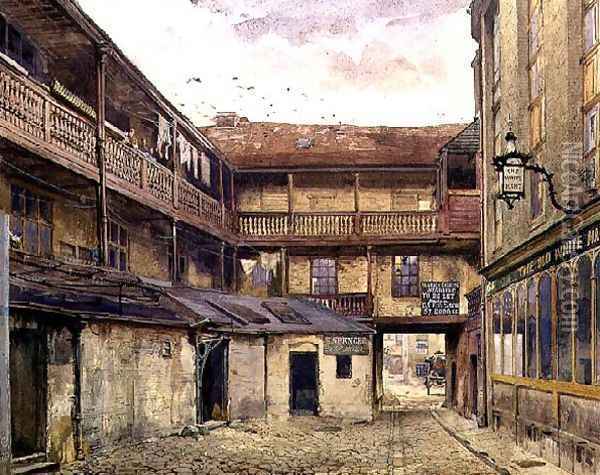 White Hart Inn, Southwark, 1879 Oil Painting - John Crowther