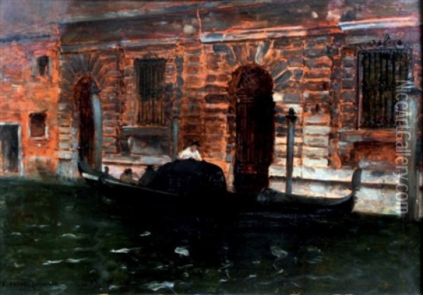 Gondole A Venise Oil Painting - Joseph Saint-Germier