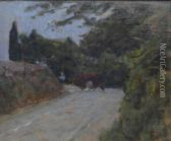 Il Carro Del Fieno Oil Painting - Luigi Gioli