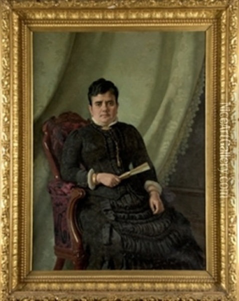 Retrato De Dama Oil Painting - Placido Frances y Pascual