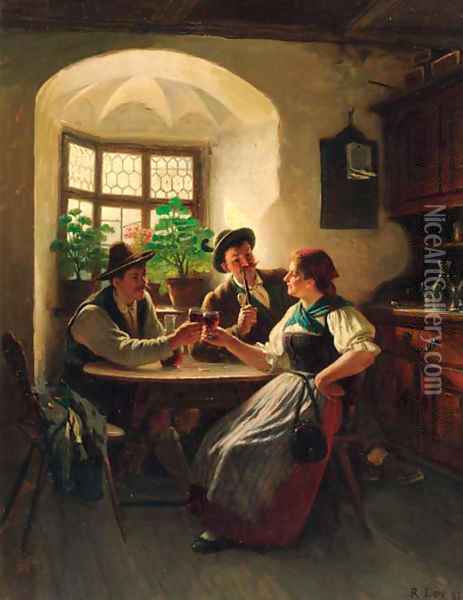 The toast Oil Painting - Rudolf Epp