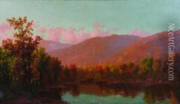 Landscape At Dusk Oil Painting - Charles Harry Eaton
