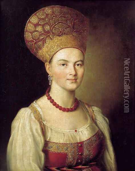 Portrait of an Unknown Peasant Oil Painting - Ivan Petrovich Argunov
