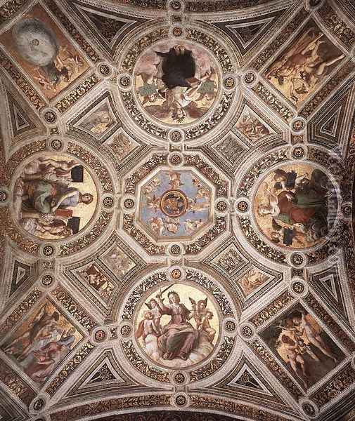The Stanza della Segnatura Ceiling Oil Painting - Raphael