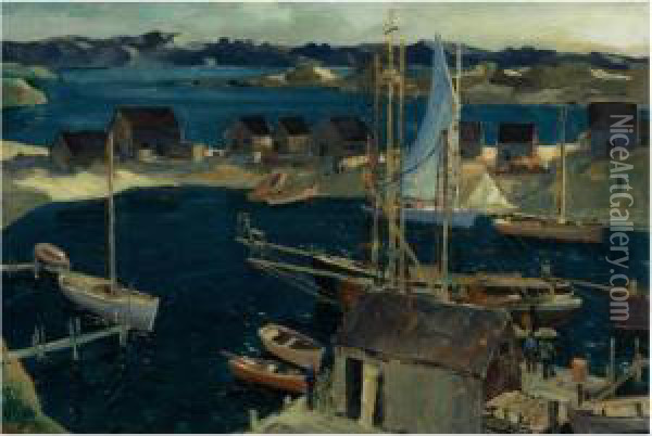 The Inner Harbor Oil Painting - Jonas Lie