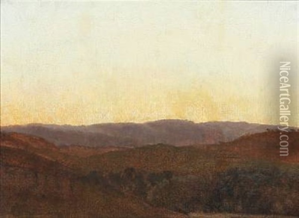 Evening Landscape At Sunset Oil Painting - Vilhelm Peter Karl Kyhn
