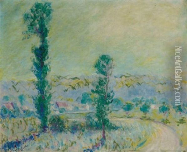 Un Petit Chemin A Giverny Par Vernon Dans L' Eure Oil Painting - Theodore Earl Butler