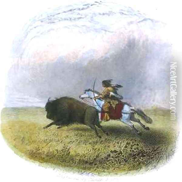 Buffalo hunt Oil Painting - Eastman, Captain Seth
