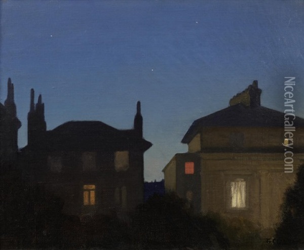 Summer Night Oil Painting - Sir George Clausen