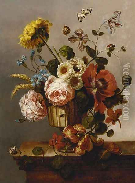 Flowers Oil Painting - Petrus Josephus De Wet
