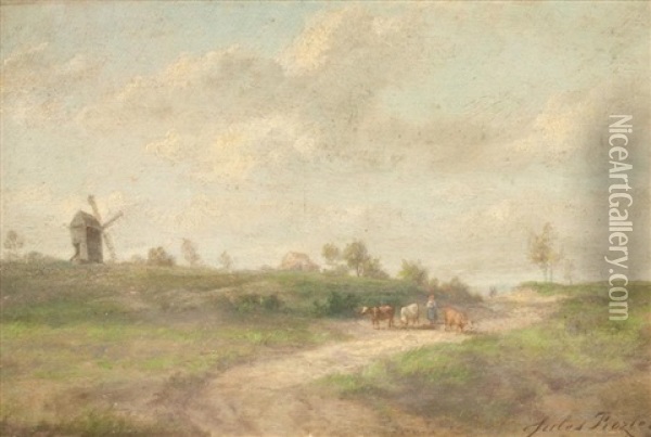 Paysage Au Moulin Oil Painting - Jules Charles Rozier