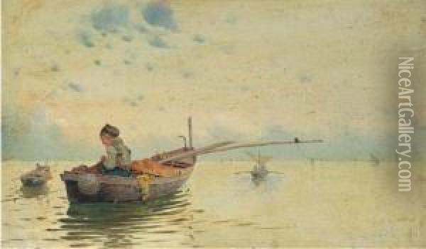 Pescatori Nel Golfo Oil Painting - Giuseppe Cosenza