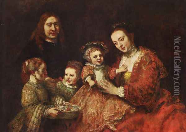 Portrait De Famille,brunswick 1669 Oil Painting - Rembrandt Van Rijn