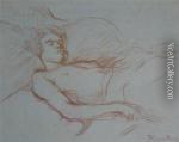 Study Of A Nude Figure In Bed Oil Painting - Henri De Toulouse-Lautrec
