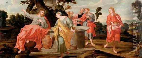 Christ and the Woman of Samaria Oil Painting - Hans III Jordaens
