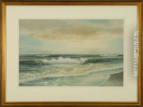 Towards Evening, Long Island Coast Oil Painting - George Howell Gay