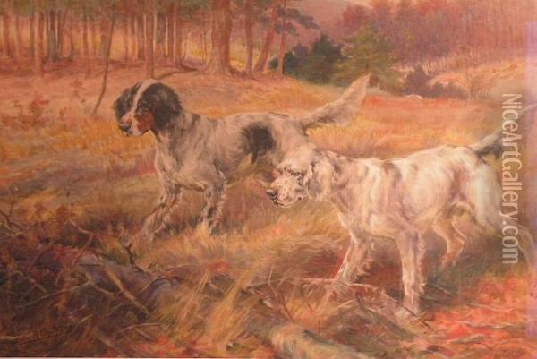 Two Setters On Point Oil Painting - Edmund Henry Osthaus
