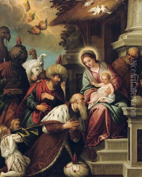 The Adoration Of The Magi Oil Painting - Paolo Veronese (Caliari)