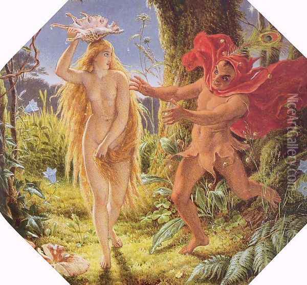 Puck and the Fairy Oil Painting - Sir Joseph Noel Paton