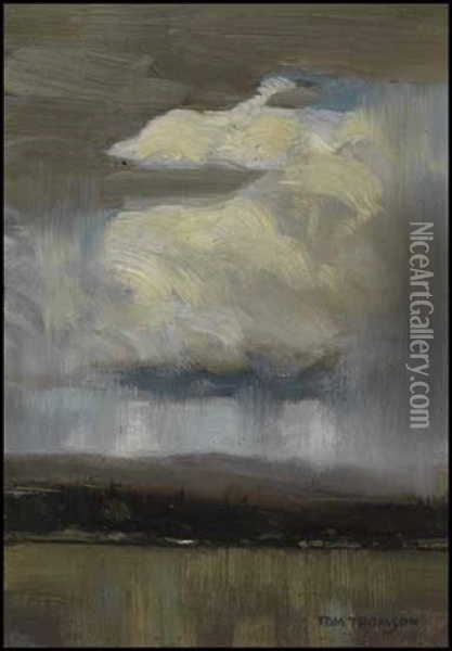 Landscape With Storm Clouds Oil Painting - Tom Thomson