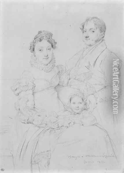 The Cosimo Andrea Lazzerini Family Oil Painting - Jean Auguste Dominique Ingres