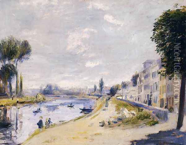 The Banks Of The Seine Bougival Oil Painting - Pierre Auguste Renoir