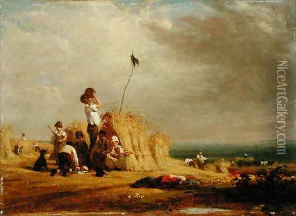Mid-day Rest, Harvest Oil Painting - William Frederick Witherington