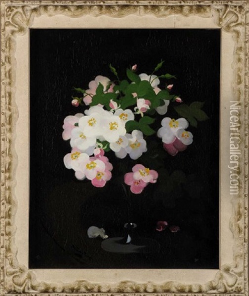 Pink And White Flowers Oil Painting - Stuart James Park