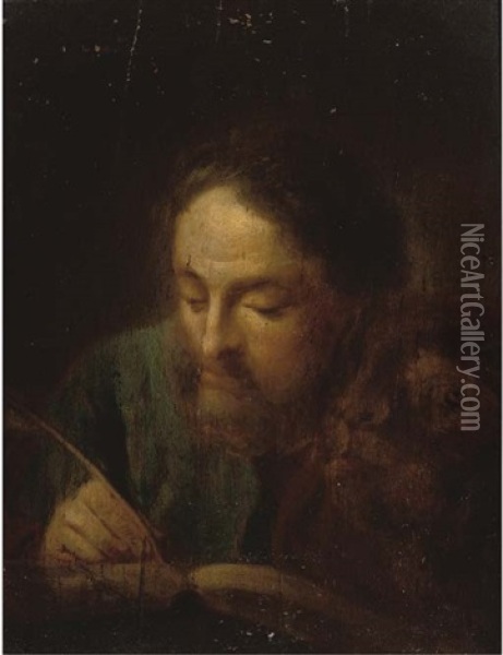 Saint Luke (+ Saint Mark; 2 Works) Oil Painting - Giovanni Battista Piazzetta