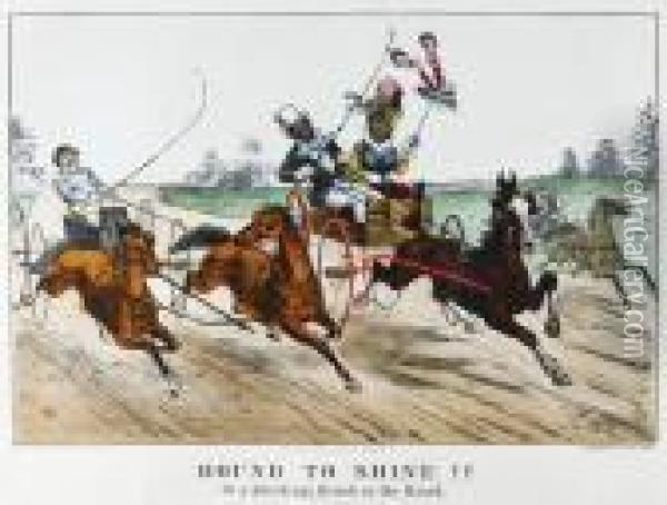 Bound To Shine; Bound To Smash Oil Painting - Currier & Ives Publishers