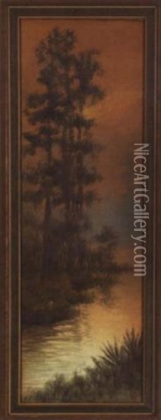 Louisiana Cypress And Swamp Oil Painting - Alexander John Drysdale
