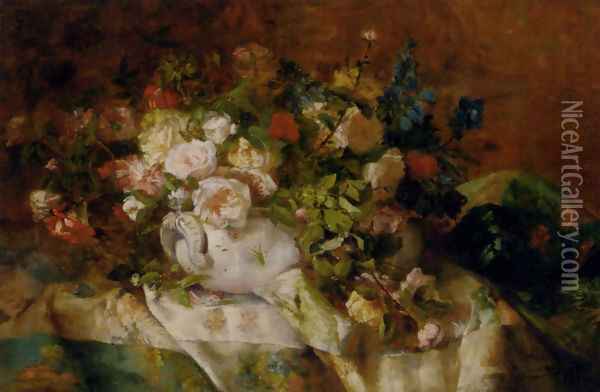 A Summer Bouquet Oil Painting - Eugene Henri Cauchois