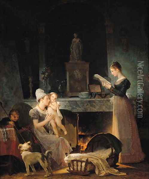 Reading the Letter Oil Painting - Johann Victor Kramer