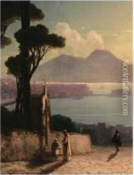 The Bay Of Naples Oil Painting - Ivan Konstantinovich Aivazovsky