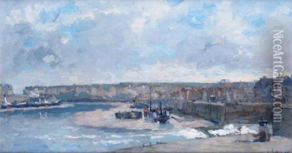 Le Port De Dieppe Oil Painting - Albert Lebourg