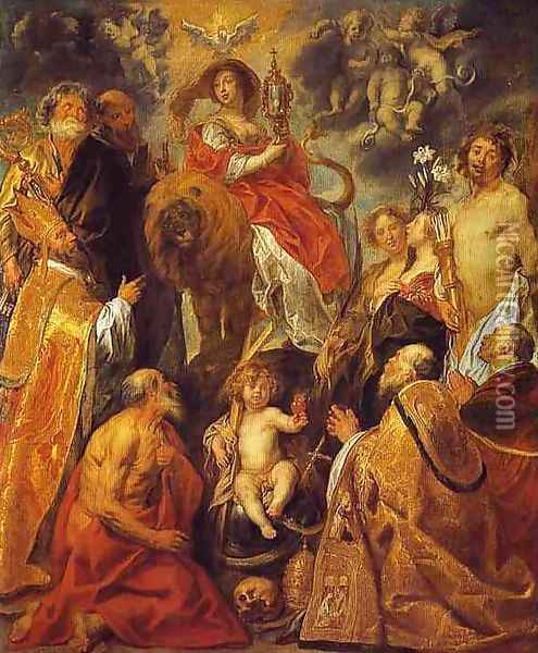 The Veneration of the Eucharist Oil Painting - Jacob Jordaens