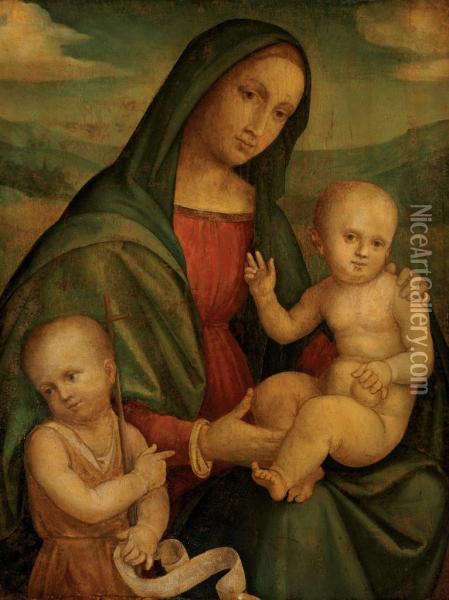 The Madonna And Child With The Infant Saint John The Baptist Oil Painting - Francesco Francia