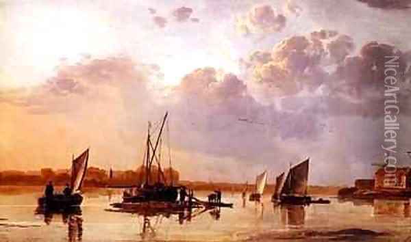 Boats on a River Oil Painting - Aelbert Cuyp