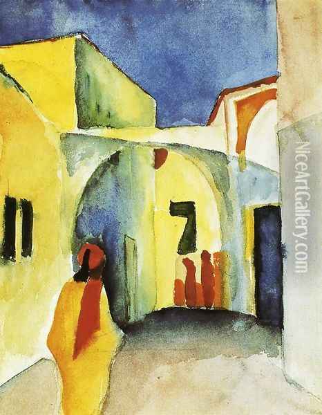View of an Alley Oil Painting - August Macke