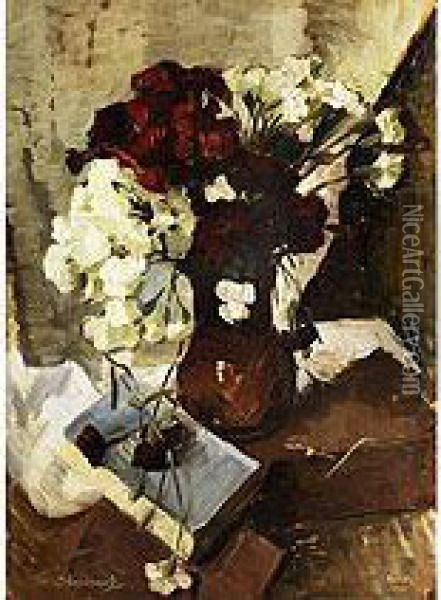 Stilleben Mit Blumen Oil Painting - Tit Jokovlevic Dvornikov