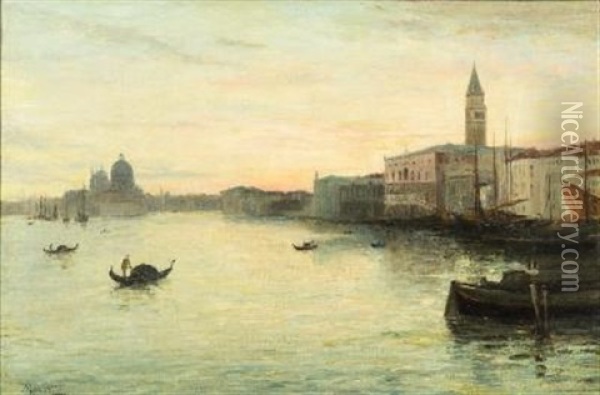 The Entrance To The Grand Canal, Venice Oil Painting - John MacWhirter