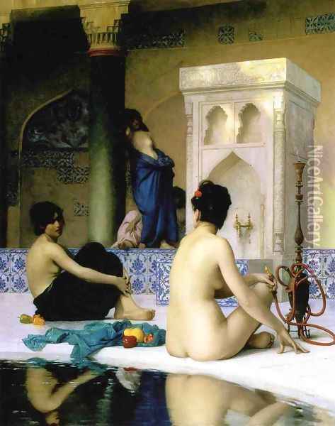 Bathing Scene Oil Painting - Jean-Leon Gerome